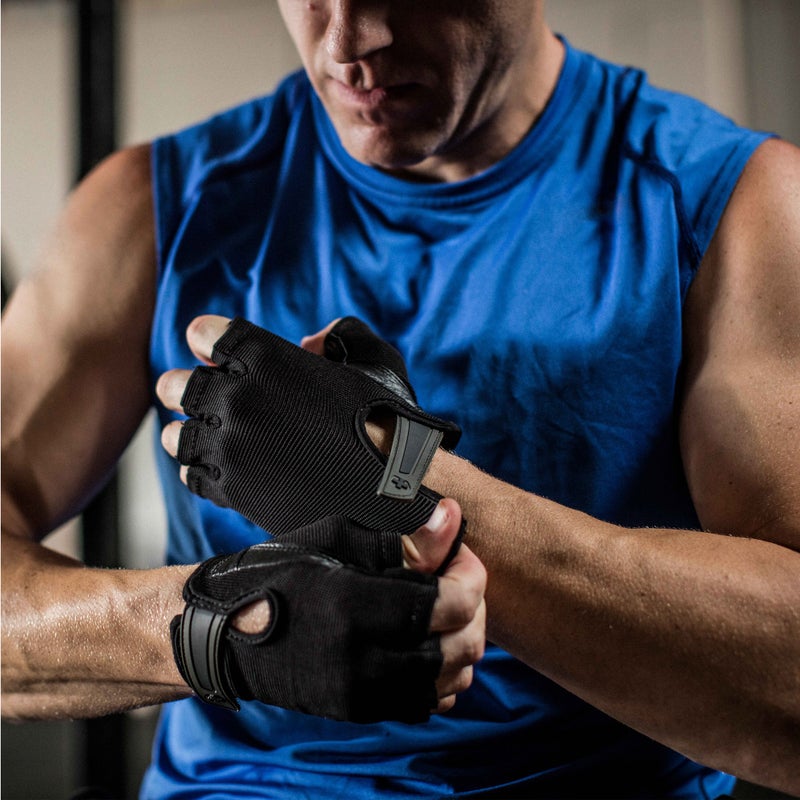 Harbinger Power Non-Wristwrap Workout Weightlifting Gloves with StretchBack Mesh and Leather Palm (Pair) Black Small (Fits 7 - 7.5 Inches) - Image 4